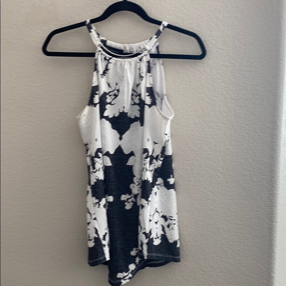 INC lace detail Keyhole sleeveless tank